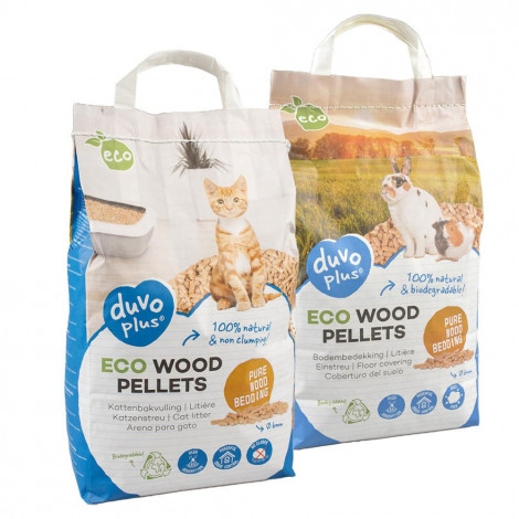 Areia ecológica de madeira em pellets para gatos e roedores - Duvo Plus - Quantidade: 20 L