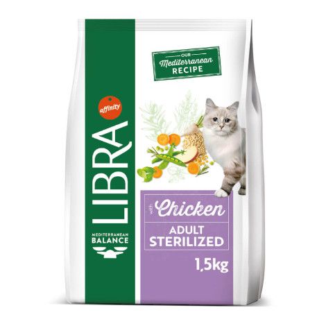 Libra Sterilized - Ração seca para gato esterilizado - Frango - Quantidade: 1,5 kg