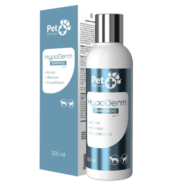 Champô para cães e gatos com pele sensível - HypoDerm - VetFood - Quantidade: 200 ml